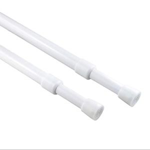 SET OF 2 WHITE SPRING TENSION ROD